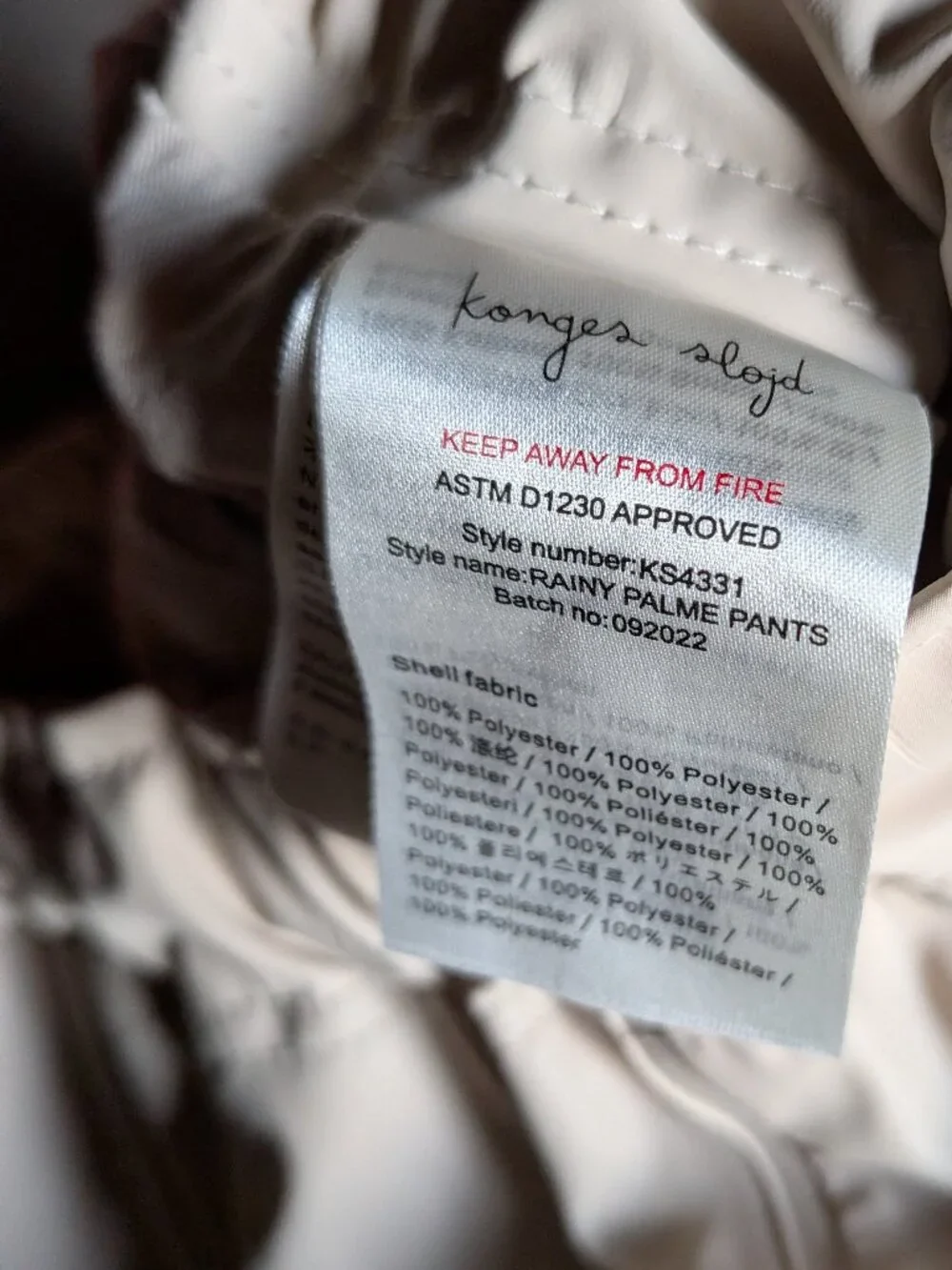 Konges Sløjd Rainy Palme Water-Repellent Pants - rench Oak (Size 7-8Y)